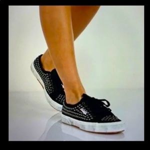 Superga black studded sneakers